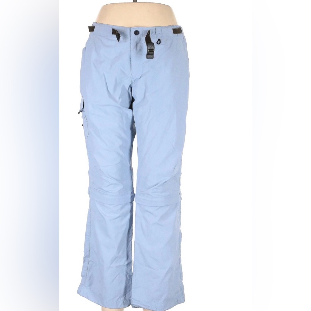 REI women’s convertible light dusty blue nylon pants. Size 12P.